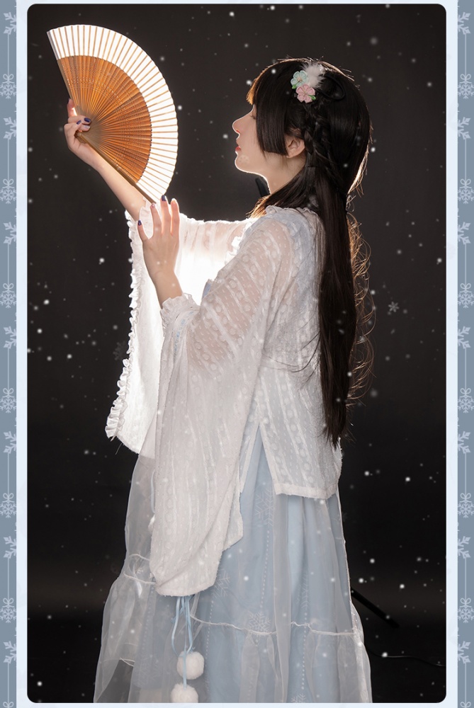 Snow Winter Moon Wa Lolita Dress JSK Set